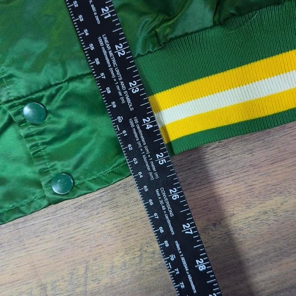 Minnesota North Stars Starter Satin Jacket Mens M 1970s NHL Insulated Green - Picture 7 of 7